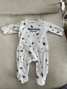 3 = $10 White Footed One-Piece with Star & Bunny Print - 3 months